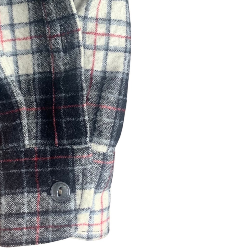 Pendleton Wool Flannel Shirt Mens Small Black White Red Plaid Button Down Oliver - Picture 9 of 16